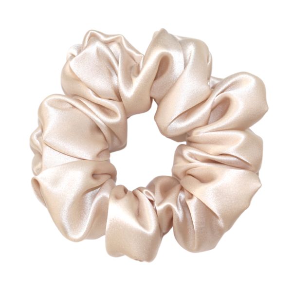 Silver Silk Scrunchie