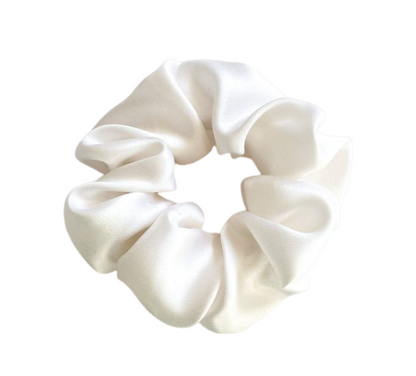 Silver Silk Scrunchie
